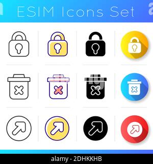 Interface for mobile application icons set Stock Vector