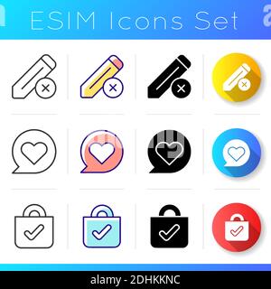 Interface creation process icons set Stock Vector