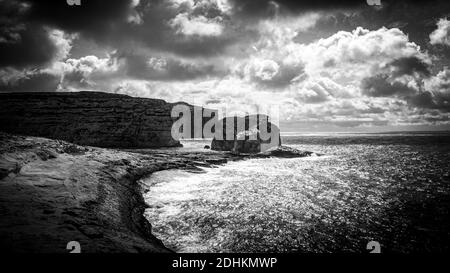 Aerial view over Dwerja Bay on the island of Gozo Malta Stock Photo