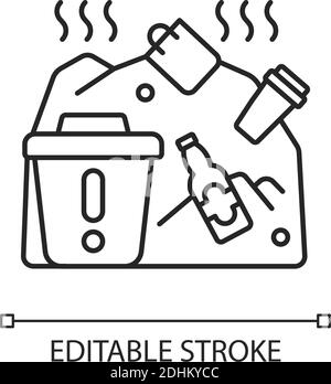 Solid waste linear icon Stock Vector