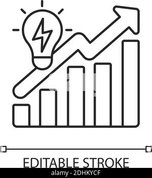 Wasteful energy consumption linear icon Stock Vector