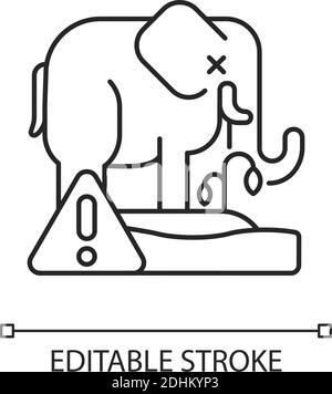 Biosphere extinction linear icon Stock Vector