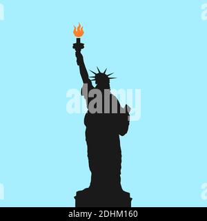 Statue of Liberty in New York city, United states of America ( USA ) - sculpture as famous landmark, monuemnt and sightseeing. Vector illustration Stock Photo