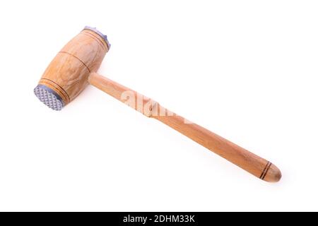 Kitchen wooden utensil hammer isolated on white background Stock Photo