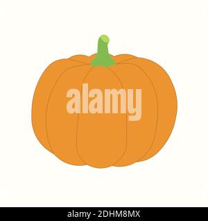 Isolated Realistic Pumpkin. Flat Design. Vector Illustration.  Stock Vector