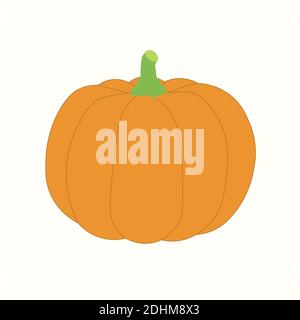 Isolated Realistic Pumpkin. Flat Design. Vector Illustration.  Stock Vector