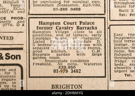 The property section of a 1976 edition of The Times newspaper UK Stock Photo