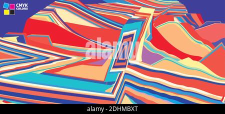 Multicolored abstraction. Unusual colorful art background. Artistic vector graphics. CMYK colors Stock Vector