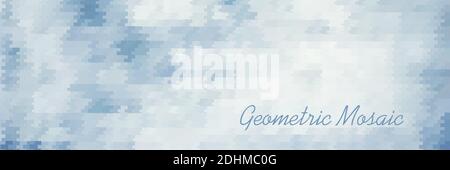 Abstract bluish grey geometric mosaic pattern. Tiled vector graphic background Stock Vector