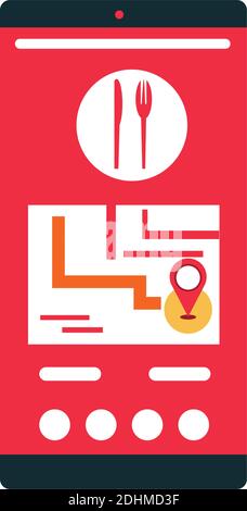 online delivery service, tracking online with smartphone app vector illustration Stock Vector