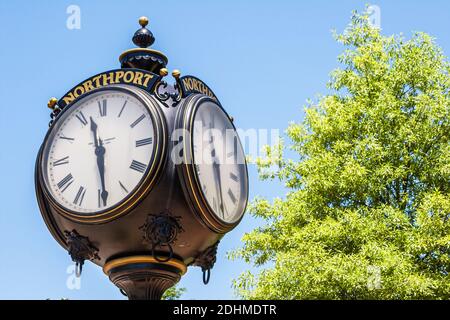 Alabama Northport Historic District clock, Stock Photo