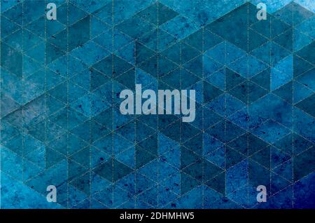 Blue grunge surface, concrete wall texture background. Stock Vector