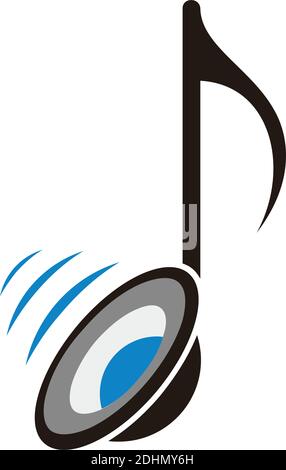 sound note music icon flat logo vector design concept Stock Vector