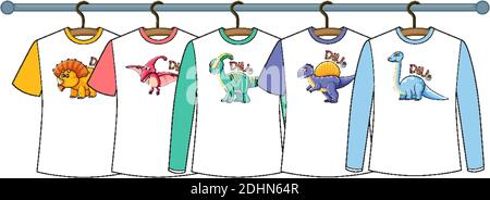 Isolated clothes on the rack display illustration Stock Vector