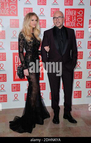 Pascal Obispo, Julie Hantson attending the Sidaction Gala Dinner 2016 as part of Paris Fashion Week on January 28, 2016 in Paris, France. Photo by Alban Wyters/ABACAPRESS.COM Stock Photo