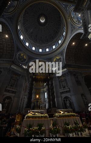 The embalmed corps of Padre Pio is exposed in Saint Peter's Basilica for veneration by the faithful in connection with the ongoing Extraordinary Jubilee Year of Mercy at the Vatican, on Feb. 6, 2016.The embalmed corps of the Catholic saint Italian friar Padre Pio (1887-1968) went on display in St Peter's basilica after being paraded through nearby streets in transparent coffin.Nearly half a century after this death, the body of Padre Pio was moved for the first time from its resting place in a sanctuary at San Giovanni Rotondo in southern Italy.It has been brought to the Vatican at the request Stock Photo