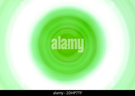 Green concentric colorful circles, abstract blurred vortex, swirl. Stock Photo