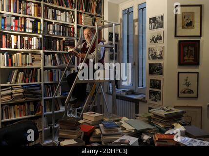 File photo : Italian writer Umberto Eco at home in Milan, Italy on March 6,  2014. Eco