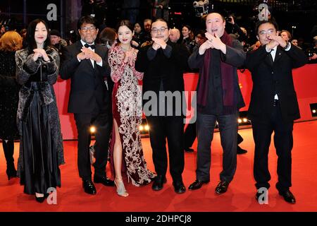 Mark Lee Ping-Bing (2nd L-cameraman of 'Chang Jiang Tu' awarded Silver Bear for Outstanding Artistic Contribution), Xin Zhi Lei (3rd L), director Yang Chao (3rd R) attending the Red Carpet before the Closing Ceremony during the 66th Berlinale, Berlin International Film Festival in Berlin, Germany on February 20, 2016. Photo by Aurore Marechal/ABACAPRESS.COM