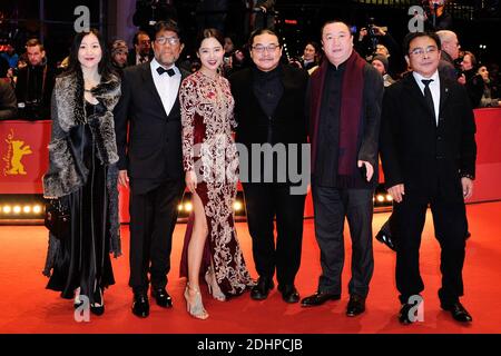 Mark Lee Ping-Bing (2nd L-cameraman of 'Chang Jiang Tu' awarded Silver Bear for Outstanding Artistic Contribution), Xin Zhi Lei (3rd L), director Yang Chao (3rd R) attending the Red Carpet before the Closing Ceremony during the 66th Berlinale, Berlin International Film Festival in Berlin, Germany on February 20, 2016. Photo by Aurore Marechal/ABACAPRESS.COM