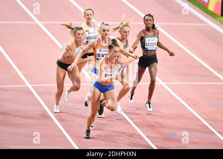 Lisanne De Witte, Bianca Baak (Netherlands). 4x400 metres relays final. IAAF World Athletics Championships, Doha 2019 Stock Photo