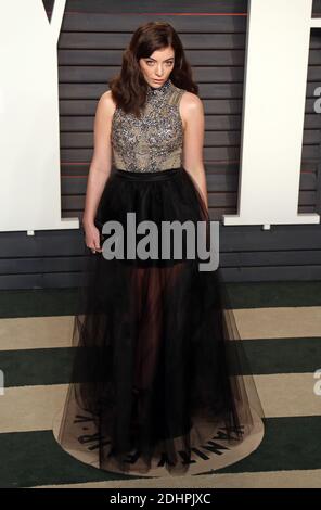 Lorde attends the 2016 Vanity Fair Oscar Party held at the Wallis Annenberg Center for the Performing Arts in Beverly Hills, Los Angeles, CA, USA on February 28, 2016. Photo by Gisele Tellier/ABACAPRESS.COM Stock Photo