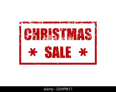 Red grunge stamp with text Merry Christmas written inside the stamp. Christmas vector stamps on white background Stock Vector