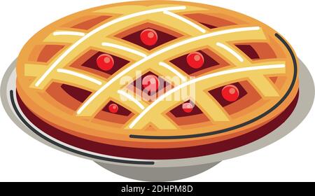 sweet cake baked detailed icon vector illustration Stock Vector