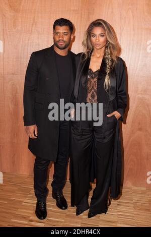 Russell Wilson and Ciara attending the Givenchy show as part of Paris Fashion Week Fall/Winter 2016/17 at Carreau du Temple in Paris, France on March 06, 2016. Photo by Audrey Poree/ABACAPRESS.COM Stock Photo