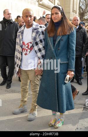 Pharrell Williams and Helen Lasichanh arriving to the Chanel show as part  of Fall/Winter 2016/2017 Paris Fashion Week on March 8, 2016 in Paris,  France. Photo by Aurore Marechal/ABACAPRESS.COM Stock Photo 