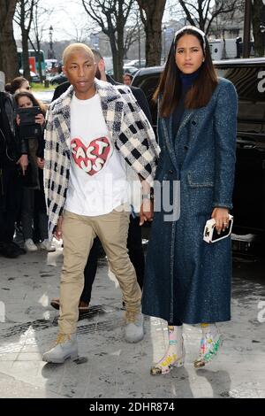 Pharrell Williams and Helen Lasichanh arriving to the Chanel show as part  of Fall/Winter 2016/2017 Paris Fashion Week on March 8, 2016 in Paris,  France. Photo by Aurore Marechal/ABACAPRESS.COM Stock Photo 