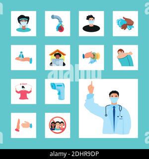 covid 19 prevention basic protective measures against the new coronavirus vector illustration Stock Vector