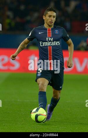 PSG's Marquinhos during the French First League soccer match, Paris-St-Germain vs Monaco in Parc des Princes, Paris, France on March 20th, 2016. Monaco won 2-0. Photo by Henri Szwarc/ABACAPRESS.COM Stock Photo