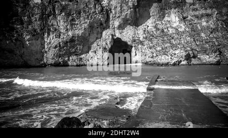 Popular landmark on the Island of Gozo - the Inland Sea - MALTA, MALTA - MARCH 5, 2020 Stock Photo