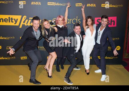 CHRISTIAN MILLETTE (BLESSE), EMMANUELLE BERNE, CHRIS MARQUES ET SA FEMME JACLYN SPENCER, PRISCILLA BETTI, OLIVIER DION - MELTY FUTUR AWARDS 2016 AU GRAND REX Photo by Nasser Berzane/ABACAPRESS.COM Stock Photo