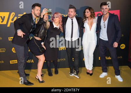 CHRISTIAN MILLETTE (BLESSE), EMMANUELLE BERNE, CHRIS MARQUES ET SA FEMME JACLYN SPENCER, PRISCILLA BETTI, OLIVIER DION - MELTY FUTUR AWARDS 2016 AU GRAND REX Photo by Nasser Berzane/ABACAPRESS.COM Stock Photo