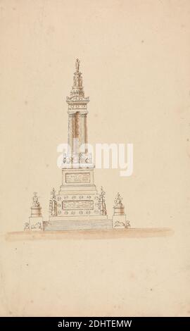 Design for a Naval Monument: Elevation, Charles Heathcote Tatham, 1772 ...