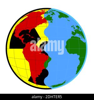 round concept logo, a test of nuclear weapons on the planet. Protest against the use of weapons of mass destruction and nuclear energy. Vector Stock Vector
