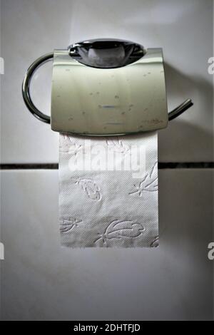 An concept Image of a bathroom with toilet paper Stock Photo