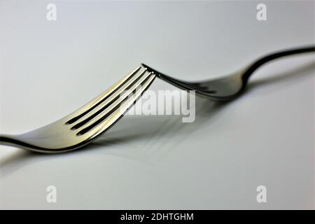 fork on white background Stock Photo