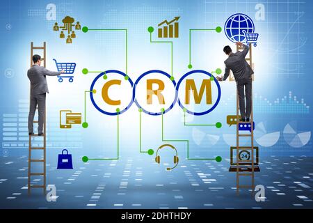 CRM custromer relationship management concept with the businessman Stock Photo