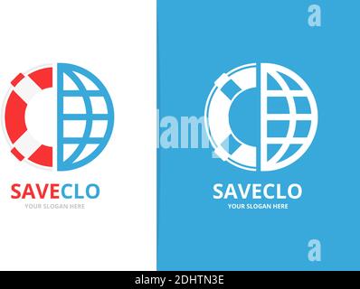 Vector lifebuoy and loupe logo combination. Unique lifeboat and search  logotype design template Stock Vector | Adobe Stock