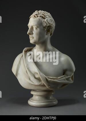 Robert Stewart, Viscount Castlereagh, Sir Francis Leggatt Chantrey, 1781–1841, British, 1821, Marble, Overall: 30 x 22 x 8 1/4 inches (76.2 x 55.9 x 21 cm), cloak, man, portrait Stock Photo