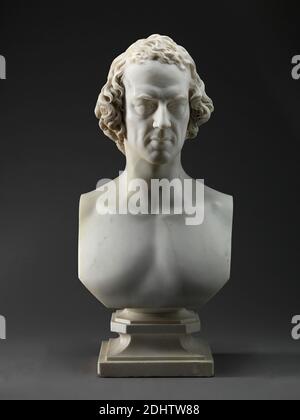 Alfred, Lord Tennyson, Poet Laureate, William Brodie, 1815–1881, British, 1857, Marble, Overall: 31 1/2 × 15 × 10 inches (80 × 38.1 × 25.4 cm), man, marble, portrait Stock Photo