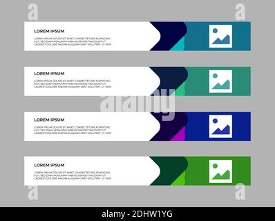 Web Banner Vector Template Set. Modern and Elegant Design with Space for Copy space and demo image. Modern web banner design Stock Vector