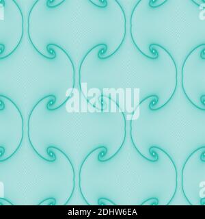 Seamless tile with linear spirals balls in green. Can be used for cover, advertising, wallpaper, tiles, packaging. Stock Vector