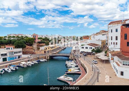 Aerial view of City and Marina de Ciutadella - Menorca, Balearic islands, Spain Stock Photo