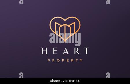 love property logo concept with feminine and luxurious style Stock Vector