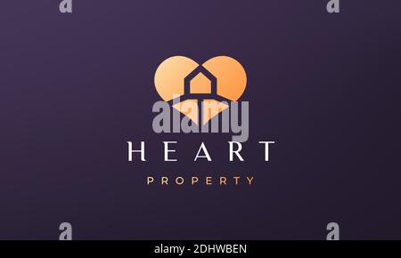 abstract love property logo concept with simple and modern style Stock Vector