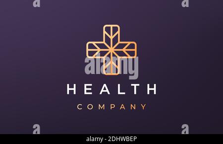 cross health logo concept in modern and minimal style Stock Vector